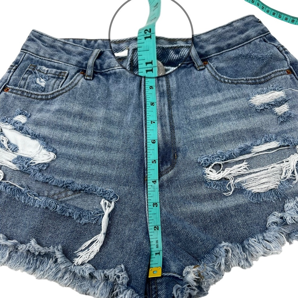 Pacsun High Rise Festival Distressed Cut Off Jean Shorts size 28 (Small, size 6) - Picture 6 of 13